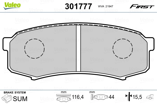 Brake Pad Set, disc brake FIRST 301777