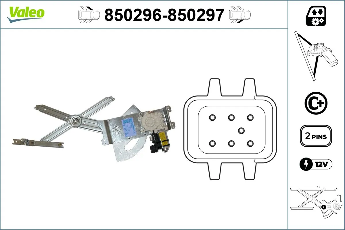 VALEO 850296 Window Regulator