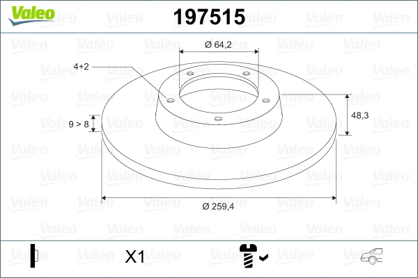 VALEO 197515 Brake Disc