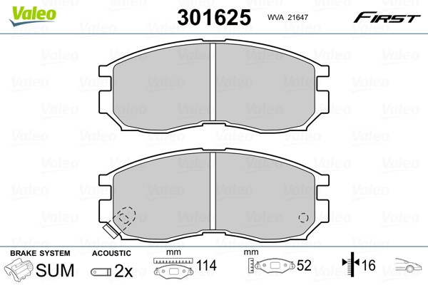 Brake Pad Set, disc brake FIRST 301625