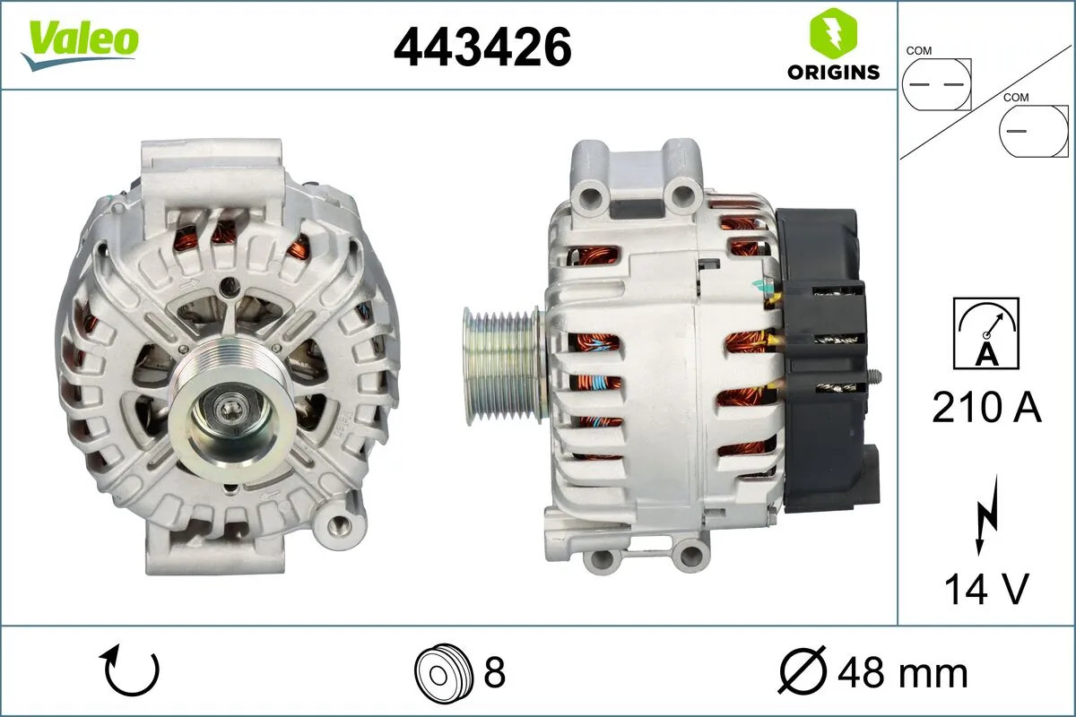 Alternator VALEO ORIGINS NEW OE TECHNOLOGY 443426