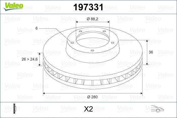 VALEO 197331 Brake Disc