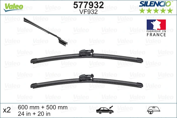 Wiper Blade SILENCIO FLAT BLADE SET 577932