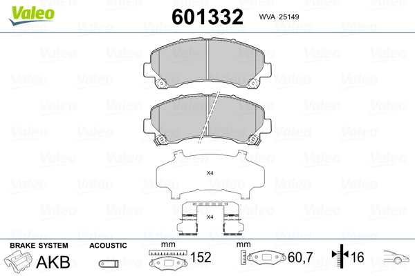 Brake Pad Set, disc brake 601332