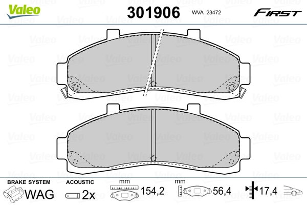 Brake Pad Set, disc brake FIRST 301906