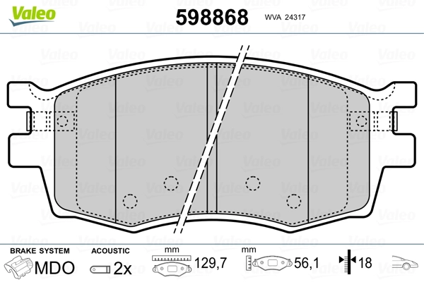 Brake Pad Set, disc brake 598868