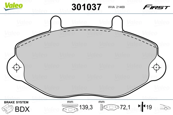 Brake Pad Set, disc brake FIRST 301037