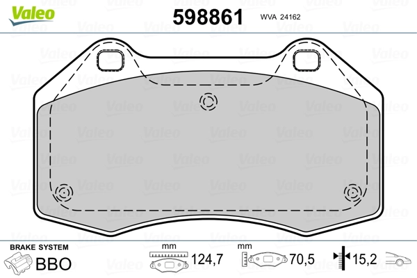 VALEO 598861 Brake Pad Set, disc brake