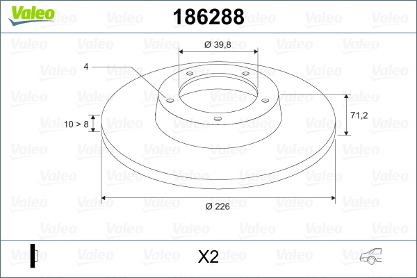 VALEO 186288 Brake Disc