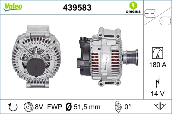 Alternator VALEO ORIGINS NEW OE TECHNOLOGY 439583