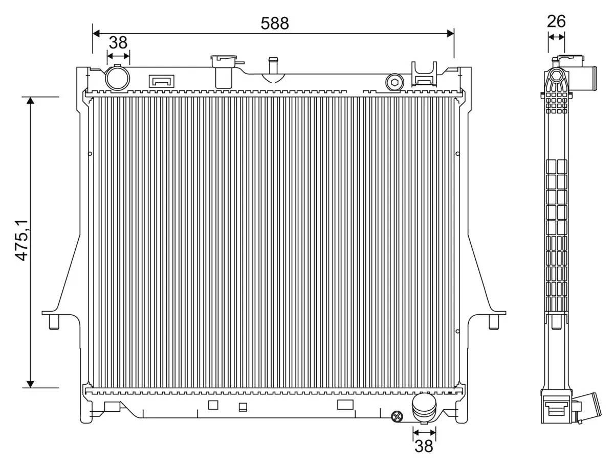 Radiator, engine cooling 701231