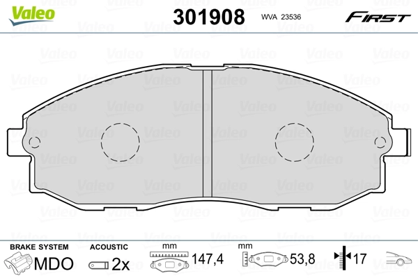 Brake Pad Set, disc brake FIRST 301908