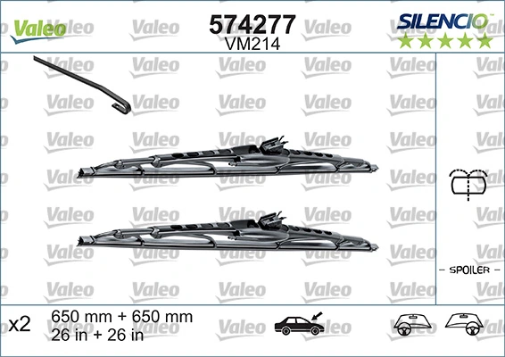 Wiper Blade SILENCIO CONVENTIONAL SET 574292
