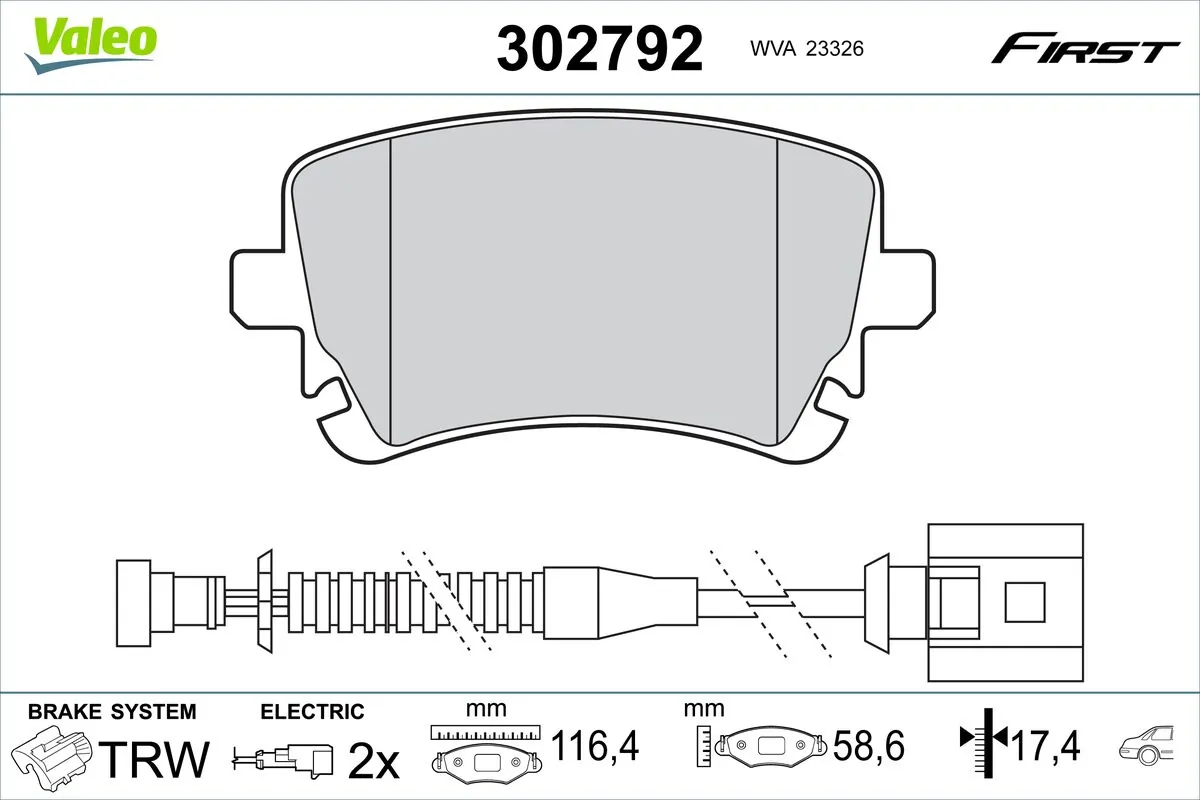 Brake Pad Set, disc brake FIRST 302792
