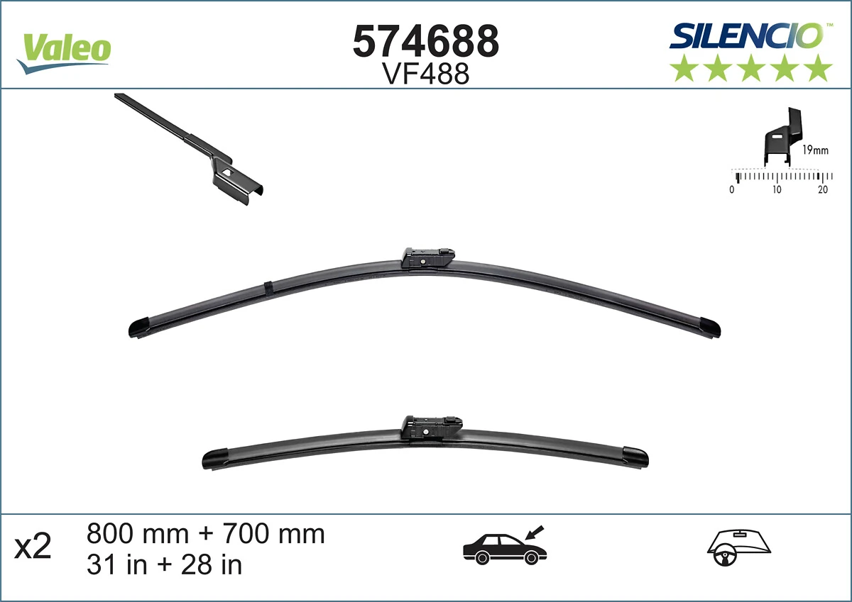 Wiper Blade SILENCIO FLAT BLADE SET 574688