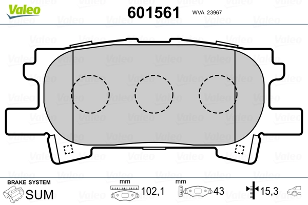 VALEO 601561 Brake Pad Set, disc brake
