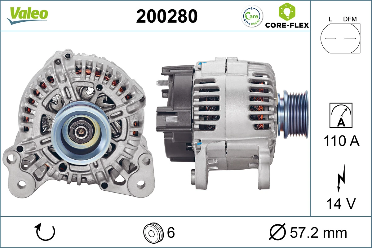 Alternator VALEO CORE-FLEX 200280