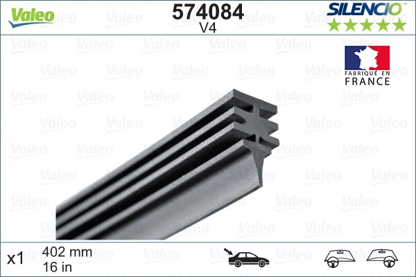 Wiper Blade Rubber SILENCIO CONVENTIONAL SINGLE 574084