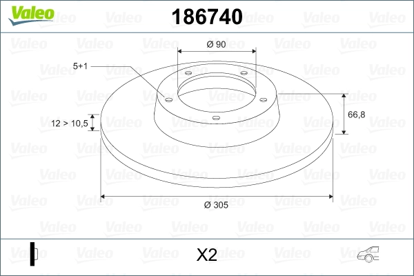 VALEO 186740 Brake Disc