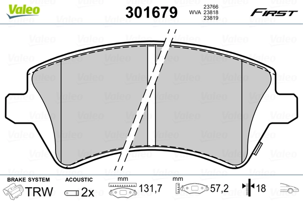Brake Pad Set, disc brake FIRST 301679