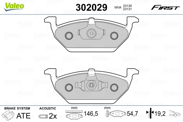 Brake Pad Set, disc brake FIRST 302029