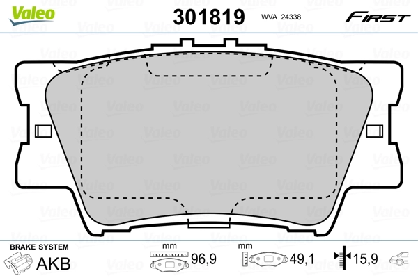 Brake Pad Set, disc brake FIRST 301819