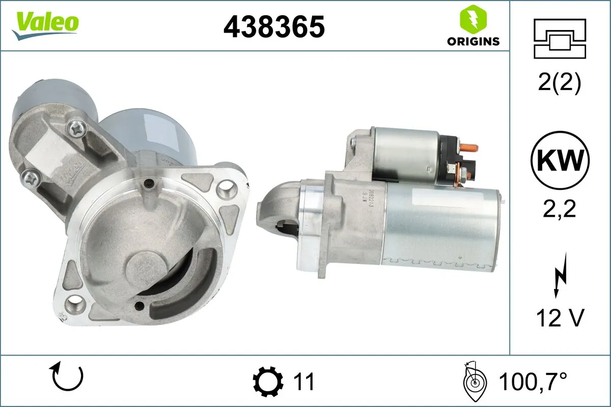 Starter VALEO ORIGINS NEW OE TECHNOLOGY 438365
