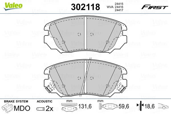 Brake Pad Set, disc brake FIRST 302118