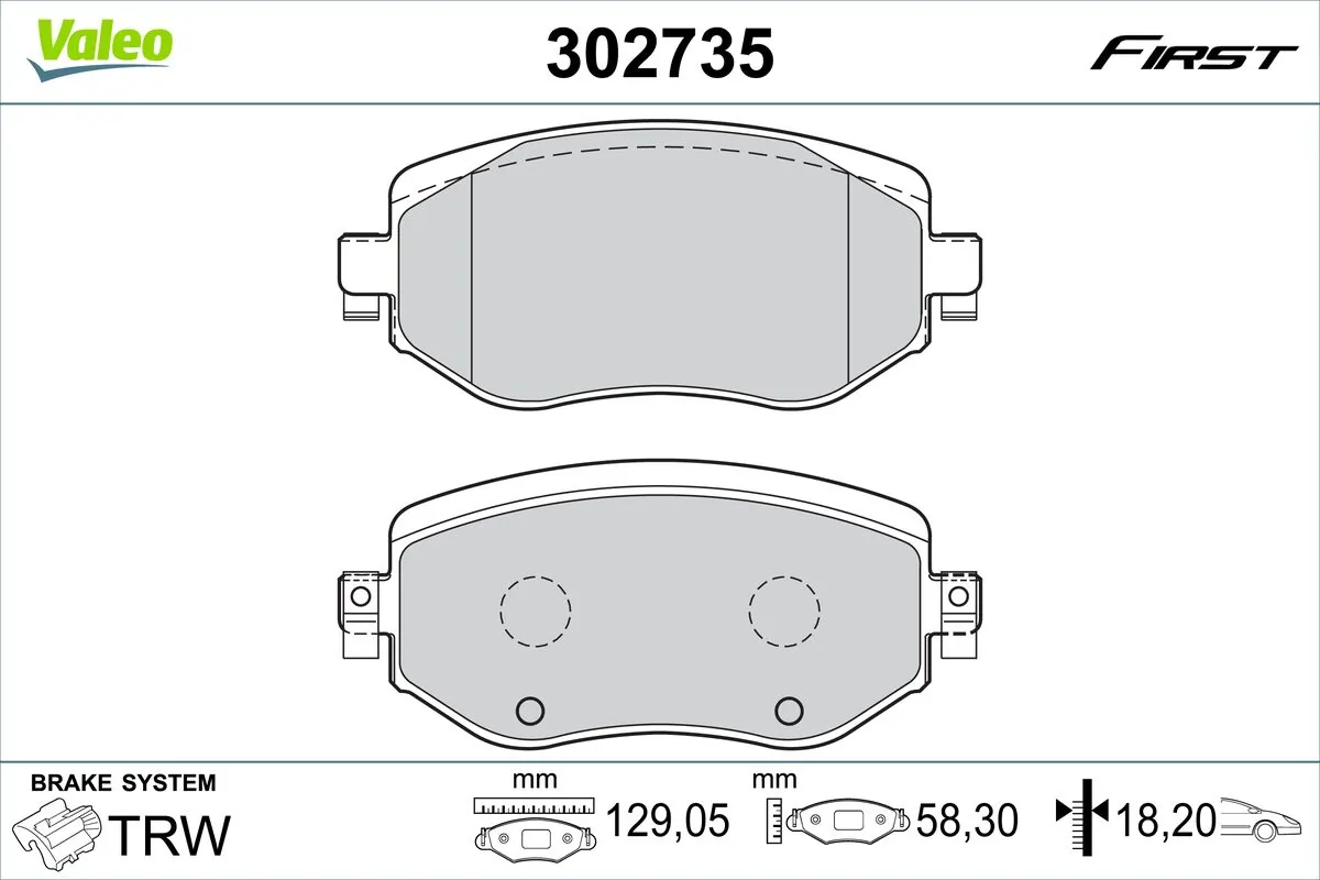 Brake Pad Set, disc brake FIRST 302735