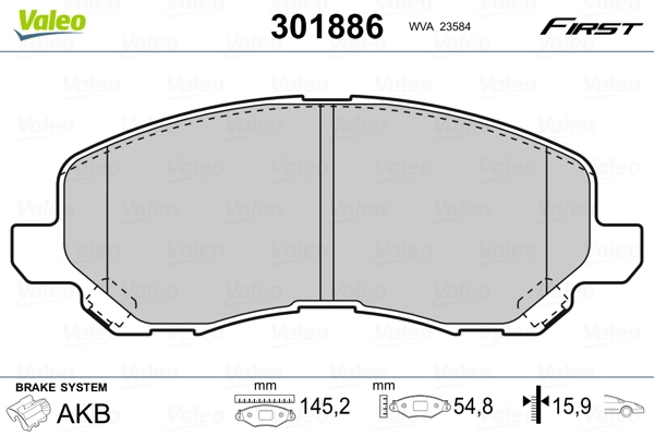 Brake Pad Set, disc brake FIRST 301886