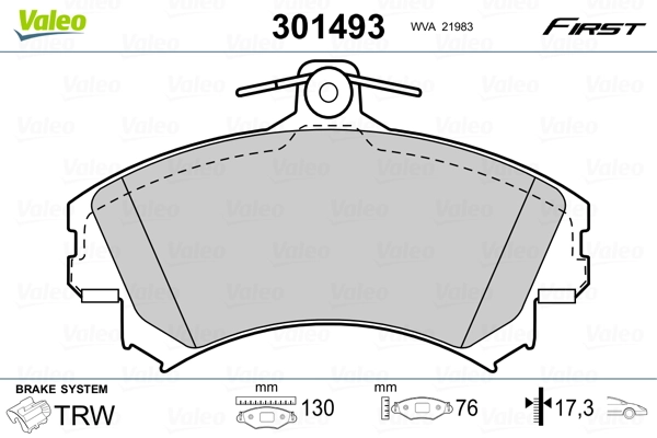 Brake Pad Set, disc brake FIRST 301493