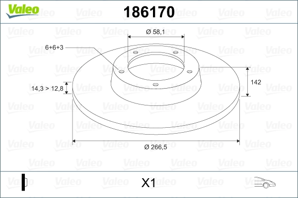 VALEO 186170 Brake Disc