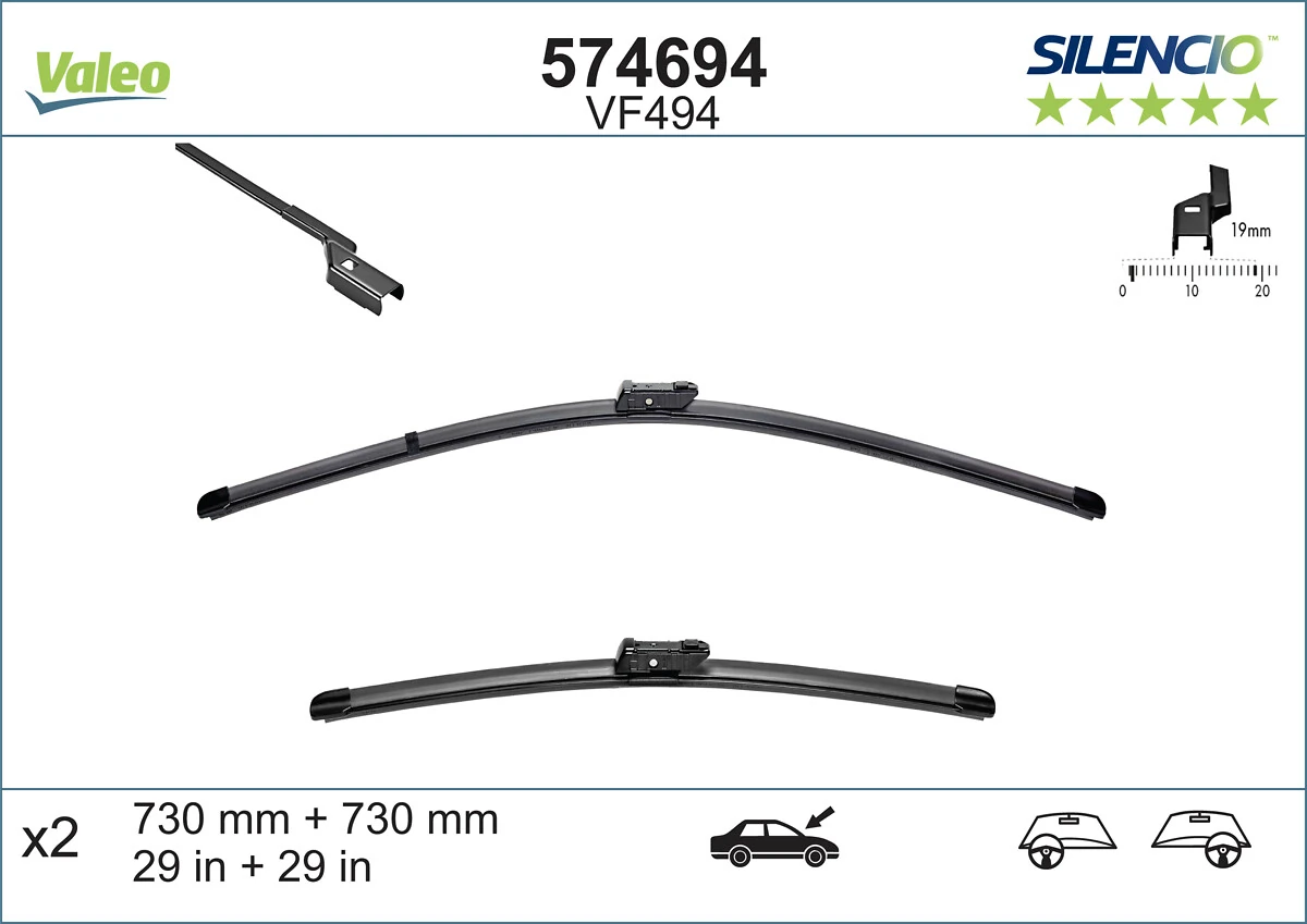 Wiper Blade SILENCIO FLAT BLADE SET 574694
