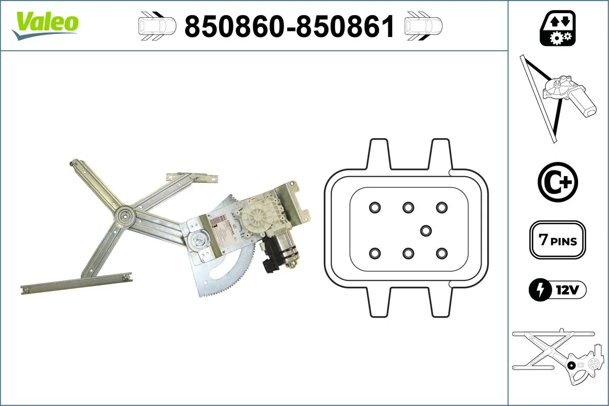 VALEO 850860 Window Regulator