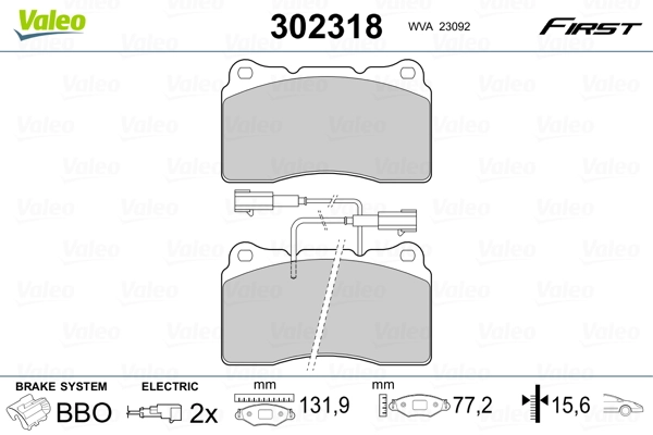 Brake Pad Set, disc brake FIRST 302318