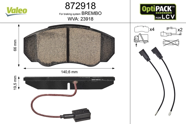 Brake Pad Set, disc brake OPTIPACK for LCV 872918