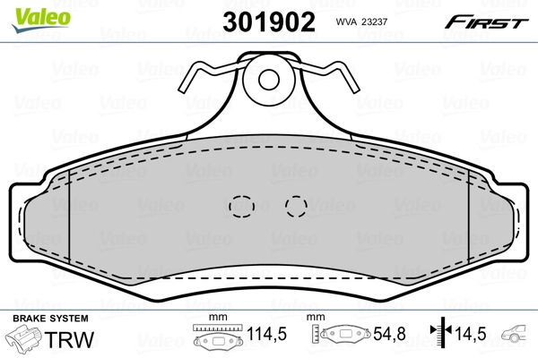 Brake Pad Set, disc brake FIRST 301902