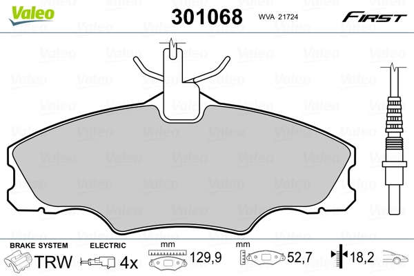 Brake Pad Set, disc brake FIRST 301068