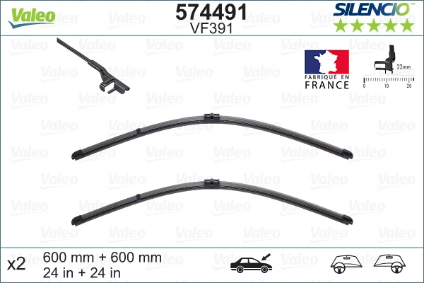 Wiper Blade SILENCIO FLAT BLADE SET 574491