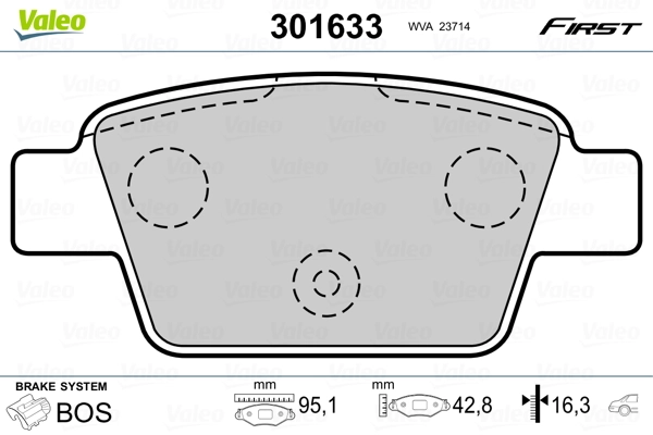 Brake Pad Set, disc brake FIRST 301633