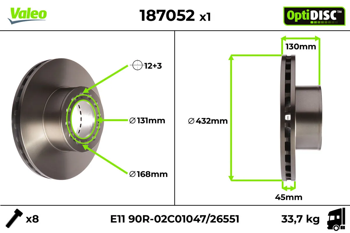 VALEO 187052 Brake Disc