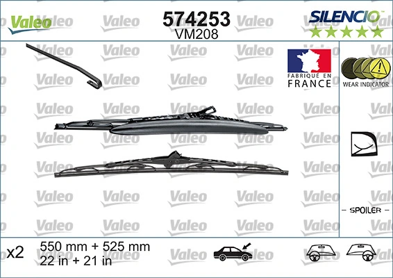 Wiper Blade SILENCIO CONVENTIONAL SET 574253