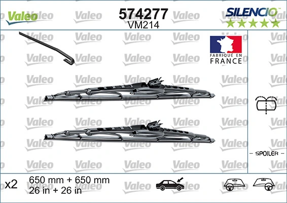 Wiper Blade SILENCIO CONVENTIONAL SET 574292