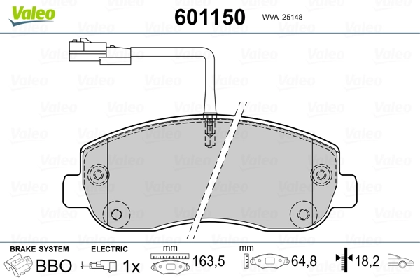 VALEO 601150 Brake Pad Set, disc brake