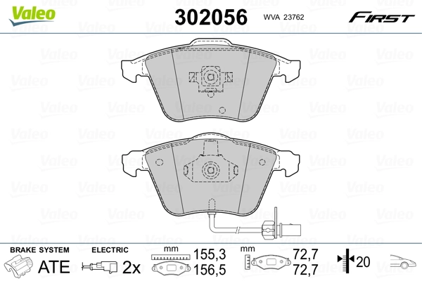 Brake Pad Set, disc brake FIRST 302056