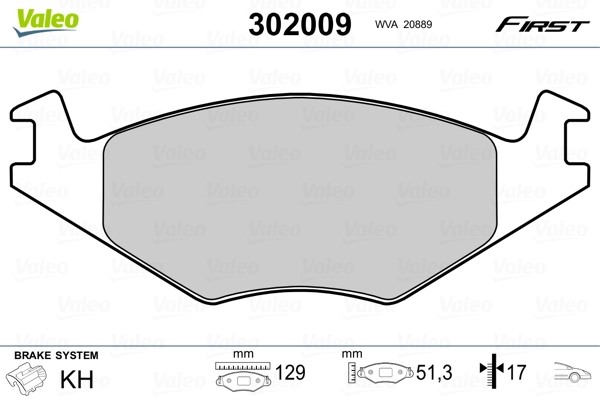 VALEO 302009 Brake Pad Set, disc brake