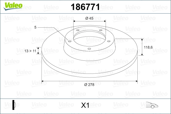 VALEO 186771 Brake Disc