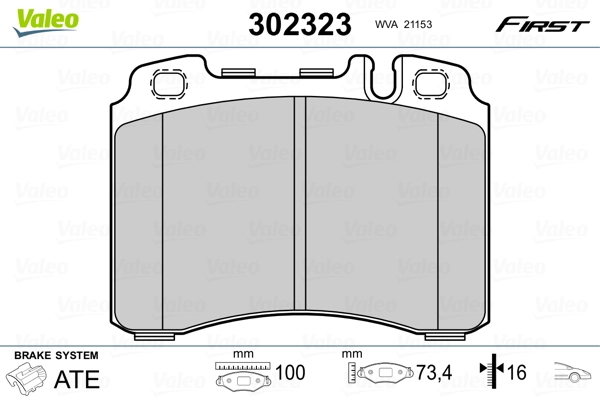 Brake Pad Set, disc brake FIRST 302323