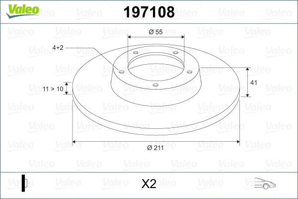 VALEO 197108 Brake Disc