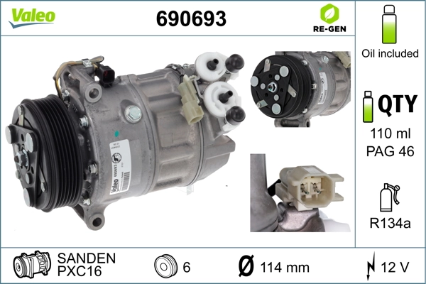 VALEO 690693 Compressor, air conditioning